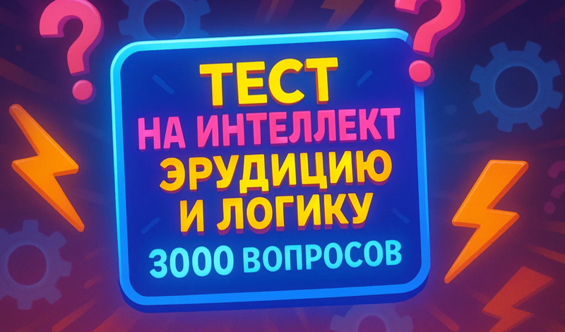 Обложка игры «Тест на интеллект, эрудицию и логику 3000 вопросов»