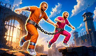 Обложка игры «Связанные цепью: паркур вдвоём»